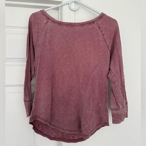 Mossimo Supply Co. Washed Mauve Long Sleeve Scoop Neck Top